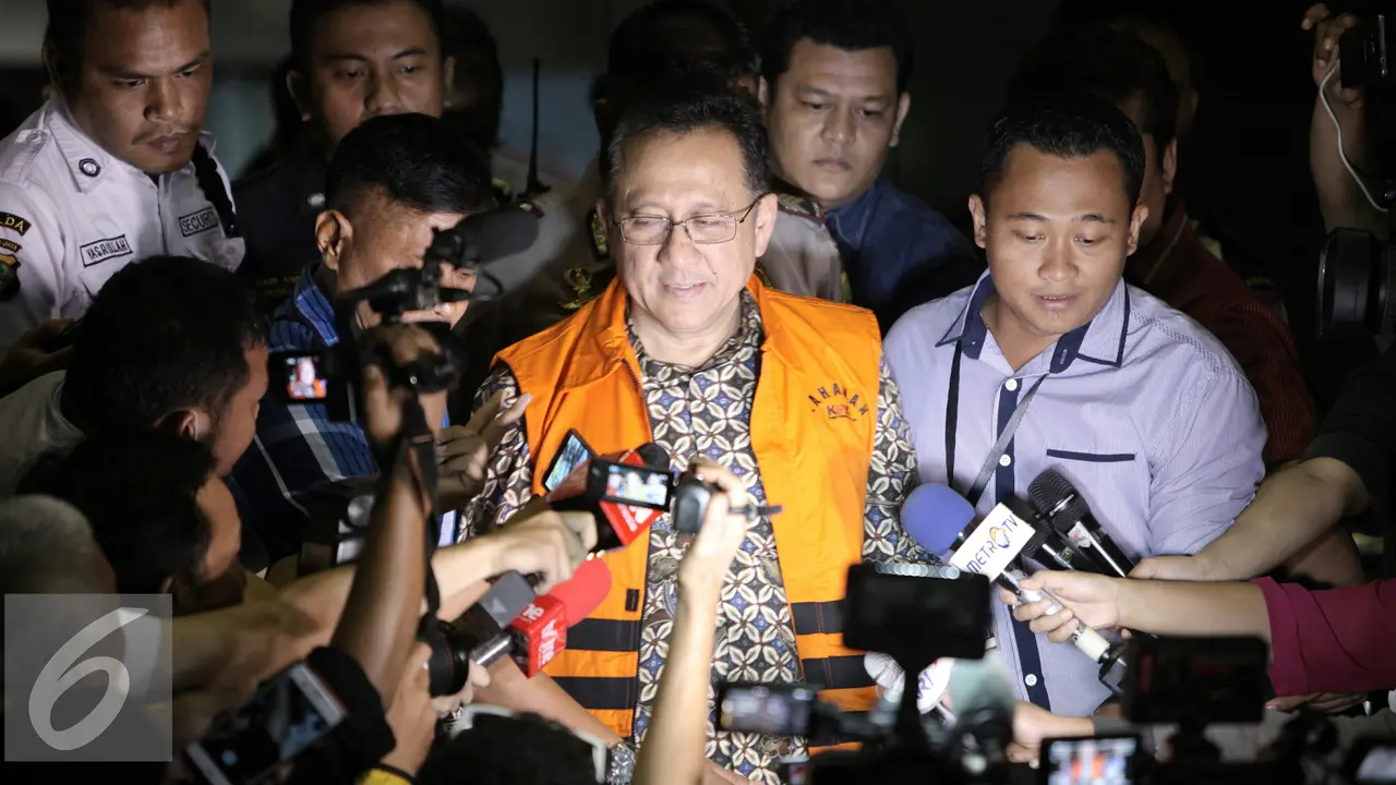 20160918- Irman Gusman Saat Kenakan Rompi Orange KPK-Jakarta- Helmi Afandi