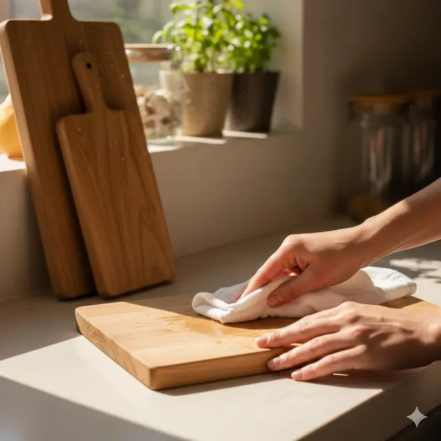 Tips merawat talenan kayu supaya awet (Foto: Gemini AI)