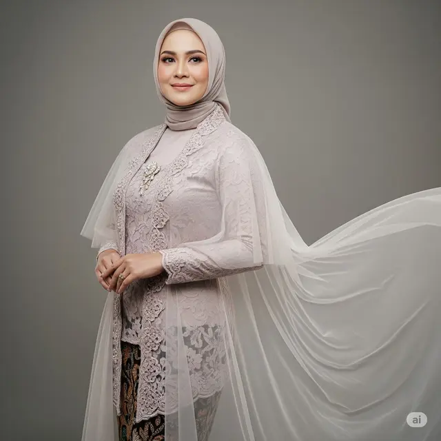 Rekomendasi Model Kebaya Ibu-ibu Hijab Terbaru 2025. Foto: Gemini
