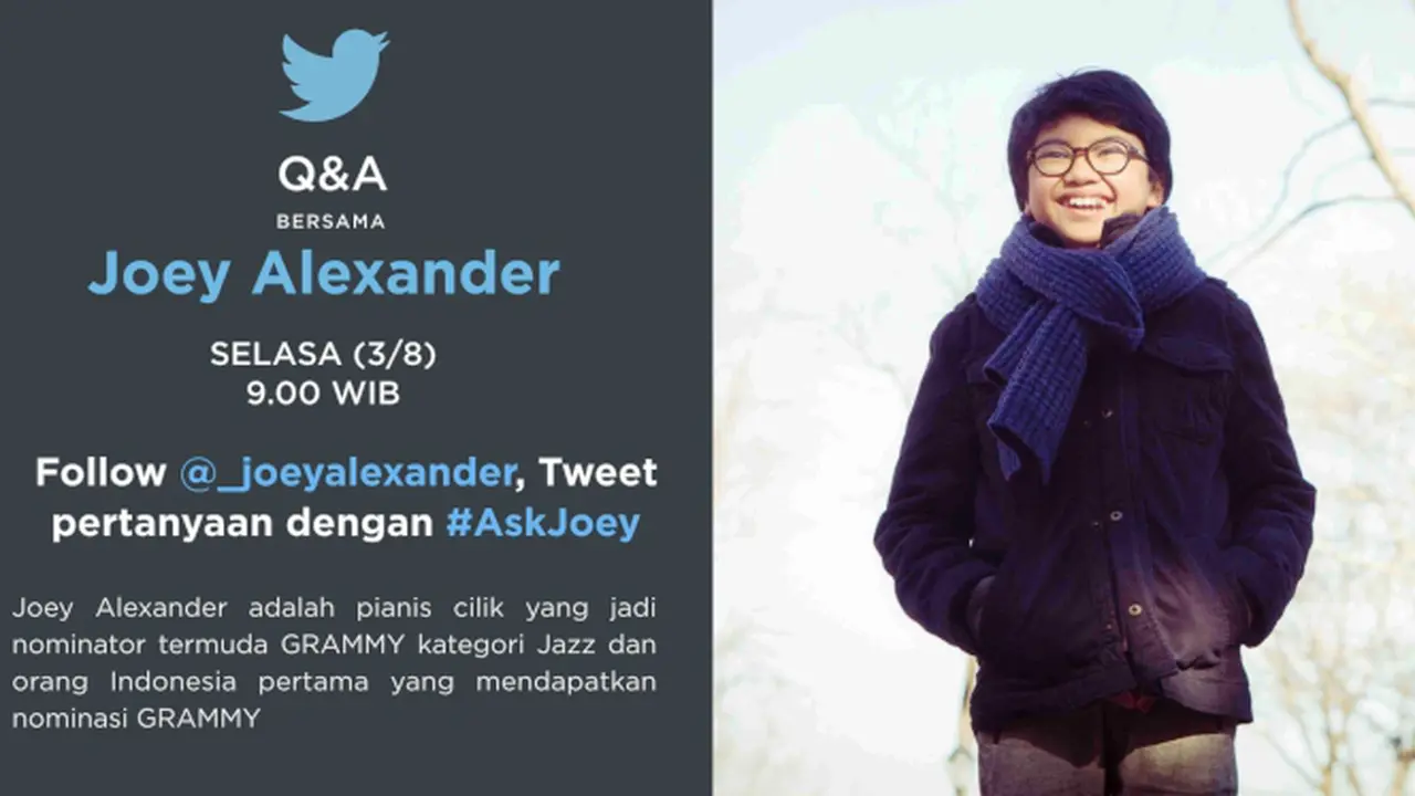 Penasaran soal Joey Alexander, Yuk Ikut Q&A di Twitter! #AskJoey