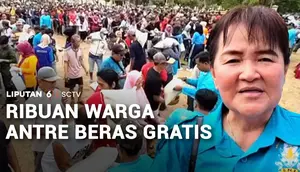 Ribuan Warga Antre Beras Gratis