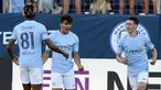 Gelandang Manchester City, Brahim Diaz, melakukan selebrasi usai mencetak gol ke gawang Tottenham Hotspur pada laga ICC 2017 di Stadion Nissan, Nashville, AS (29/7/2017). Manchester City menang 3-0 atas Tottenham Hotspur. (AP/Mark Zaleski)