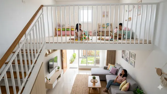 Desain Rumah 1 Lantai Tipe 36 ada Mezzanine