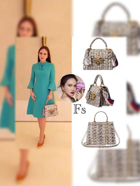 Shandy Aulia tampil cantik menawan dengan mengenakan tas merek Gucci. Tas kecil ini berharga Rp 72 juta. (Foto: instagram.com/fashionshandyaulia)