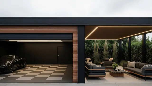 Desain Teras Kombinasi Carport dan Ruang Santai yang Aman dan Nyaman