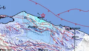 Gempa Magnitudo 5,1 mengguncang wilayah Sarmi Papua, Minggu (19/10/2025), pukul 09.52.35 WIB. (Liputan6.com/ Dok BMKG)