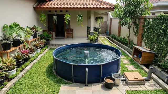 6 Ide Kolam Lele dengan Sistem Pembuangan Air, Bikin Perawatan Lebih Mudah