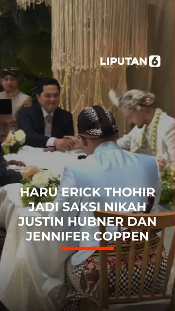 Haru Erick Tohir Jadi Saksi Nikah Justin Hubner dan Jennifer Coppen