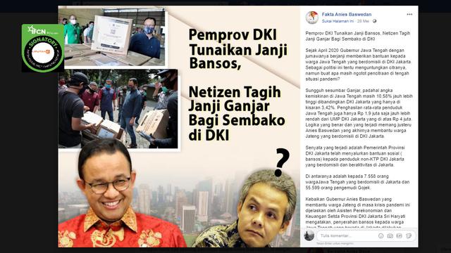 Penelusuran Klaim Ganjar Pranowo Ingkar Janji Pemberian Bansos Untuk Warga Jateng yang Merantau ke Jakarta