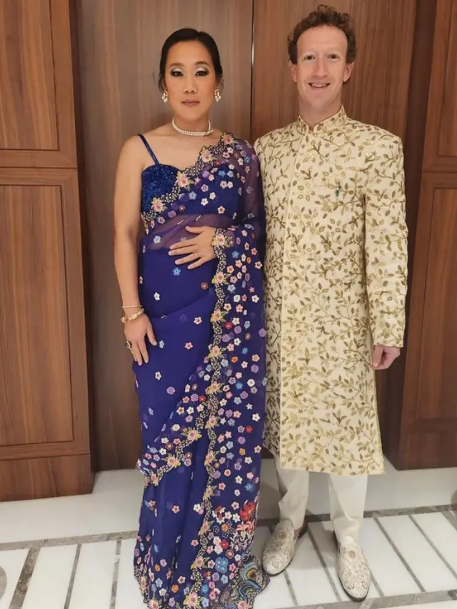 Mark Zuckerberg saat Hadir di Acara Pra Nikah Anak Terkaya se-Asia, Mukesh Ambani. [@zuck]