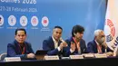 Ketua Umum Akuatik Indonesia, Anindya Bakrie, memimpin Rakernas Akuatik Indonesia di Hotel Arya Duta, Jakarta, Sabtu (28/2/2026). (Bola.com/M Iqbal Ichsan)