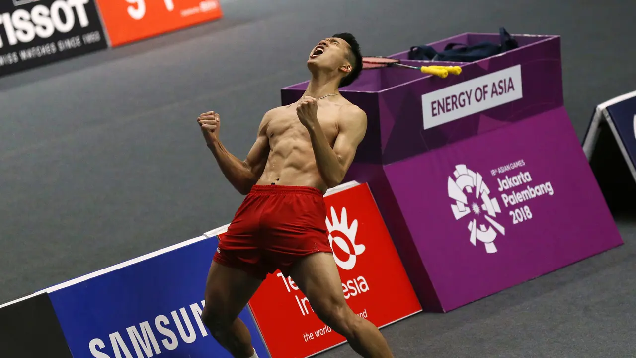 Selebrasi Buka Baju Jonatan Christie Bikin Heboh Warganet