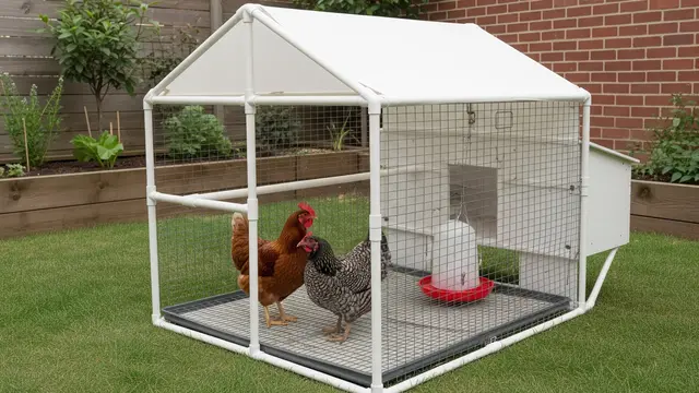 kandang ayam dari pipa pvc untuk lahan sempit (Image by Gemini AI)
