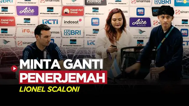Berita video momen pelatih Timnas Argentina, Lionel Scaloni minta ganti penerjemah di tengah-tengah konferensi pers di Media Center SUGBK pada Minggu (18/6/2023).