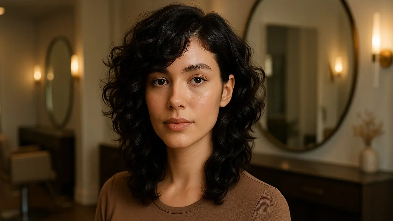 Gaya Rambut Keriting Medium Layer