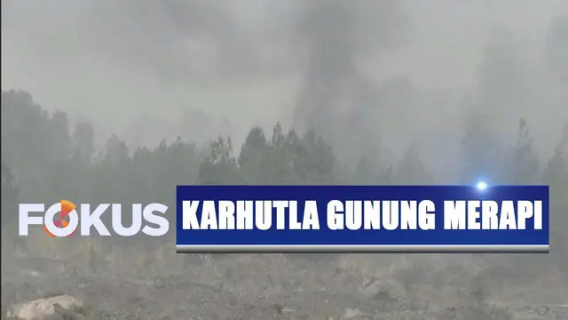 Kebakaran kembali terjadi di Taman Nasional Gunung Merapi, perbatasan Magelang dan Yogyakarta diselimuti kabut tebal.