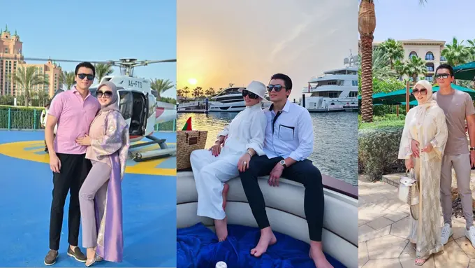 10 Gaya Bucin Romantis Syahrini dan Reino Barack Liburan Ala Sultan di Dubai