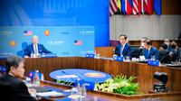 Presiden Jokowi di KTT Khusus ASEAN-AS yang digelar di Departemen Luar Negeri AS Washington DC, Jumat, 13 Mei 2022.