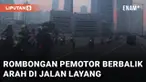 Aksi rombongan pemotor berbalik arah di jalan layang mengundang perhatian