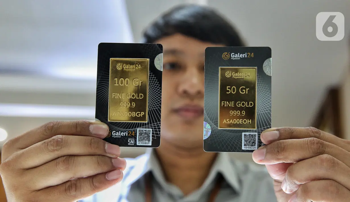Untuk diketahui, emas buatan Antam dan Galeri24 dijual dengan kuantitas 0,5 gram hingga 1.000 gram atau 1 kilogram. Sementara untuk buatan UBS dijual dengan kuantitas 0,5 gram hingga 500 gram. (Liputan6.com/Angga Yuniar)