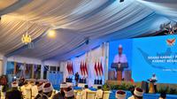 Presiden Prabowo Subianto menggelar acara buka puasa bersama Kabinet Merah Putih di Istana, Jakarta, Jumat (21/3/2025). Ustaz Adi Hidayat alias UAH hadir untuk mengisi kultum dalam acara tersebut. (Liputan6.com/Lizsa Egeham)