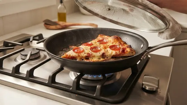 Panaskan Pizza Menggunakan Wajan dengan Tutup