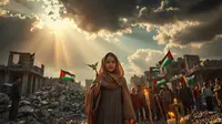 kata kata palestina ©Ilustrasi dibuat AI