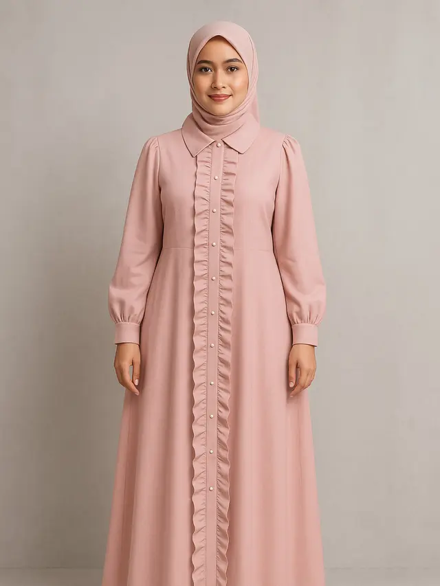 Model Gamis Kerah Rebah (Foto: ChatGPT)