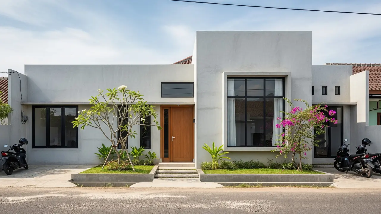 Model Depan Rumah Coran Minimalis
