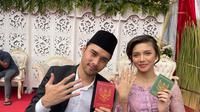 Achmad Megantara dan Angela Gilsha syuting adegan nikah di sinetron Dewi Rindu (Foto: Instagram/@cutkeke_xavier)