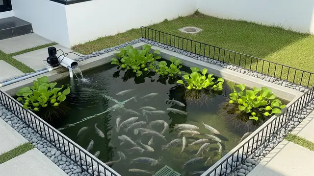 Desain Halaman Belakang Rumah Sempit untuk Pelihara Ikan Nila
