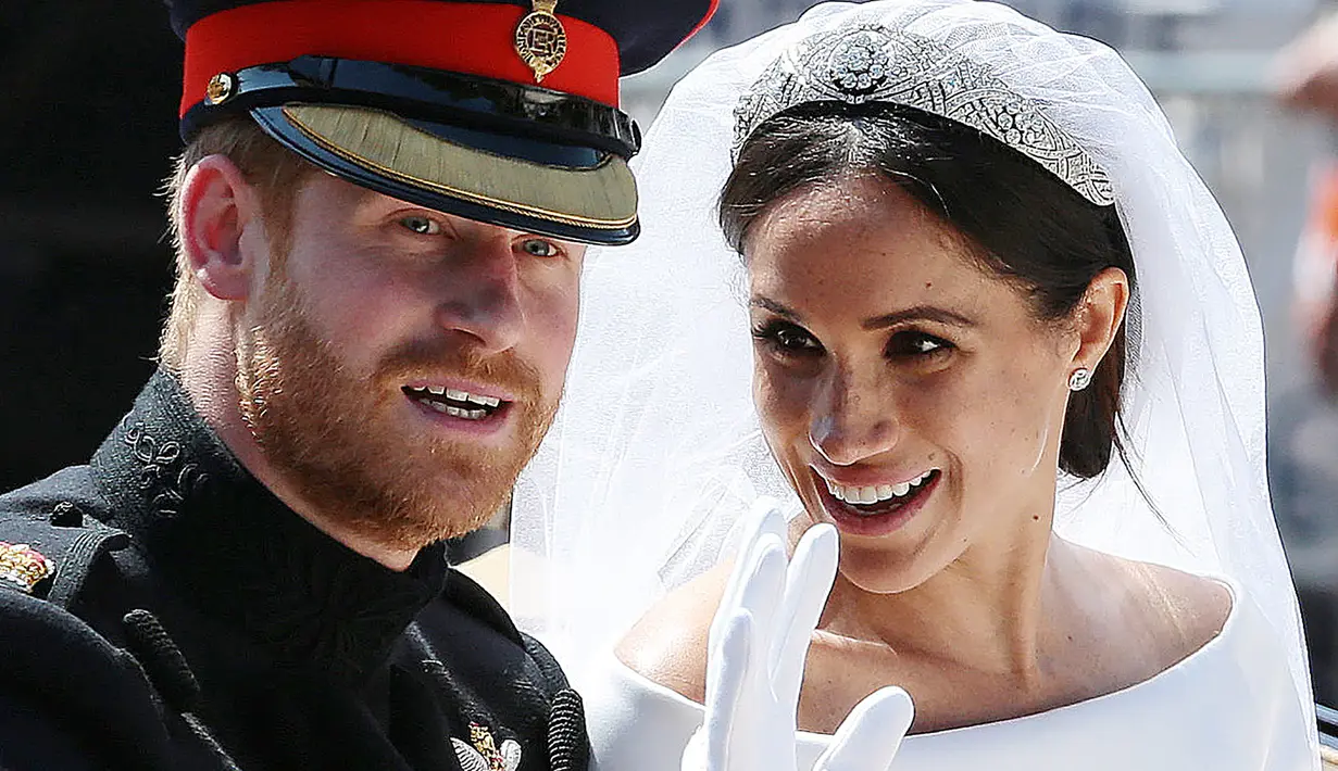 Sebelumnya, Pangeran Harry dan Meghan Markle menikah pada Mei 2018. Setahun kemudian pasangan tersebut dikaruniai seorang putra bernama Archie Harrison Mountbatten-Windsor. (Photo by Aaron Chown / POOL / AFP)