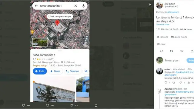 Warganet Serbu Sekolah Agnes, Rating SMA Tarakanita 1 di Google Maps Sempat Tumbang