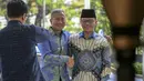 Menteri Luar Negeri Indonesia, Sugiono (kanan), saat menyambut kedatangan Menteri Luar Negeri Singapura, Vivian Balakrishnan, jelang pertemuan mereka di Gedung Kementerian Luar Negeri, Jakarta pada Selasa 12 Mei 2026. Menteri Luar Negeri (Menlu) Republik Indonesia, Sugiono, menerima kunjungan Menlu Singapura, Vivian Balakrishnan di Gedung Pancasila, Kementerian Luar Negeri, Jakarta. (BAY ISMOYO/AFP)