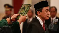 Triawan Munaf saat sumpah jabatan sebagai Kepala Badan Ekonomi Kreatif di Istana Negara, Jakarta, Senin (26/1/2015). (Liputan6.com/Faizal Fanani)