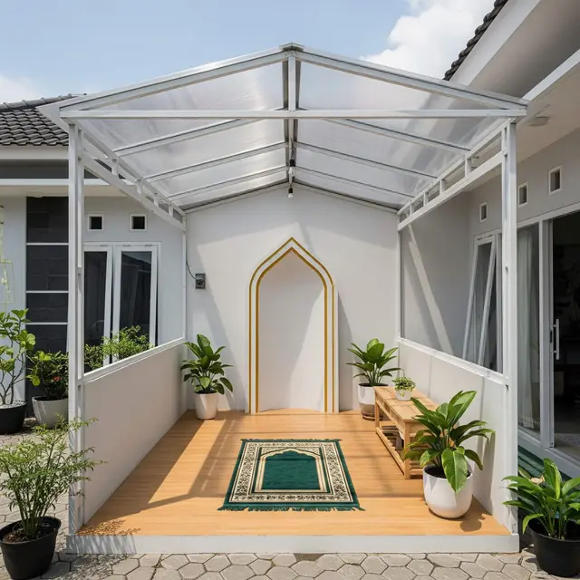 Desain Mushola Mungil di Teras Belakang Rumah