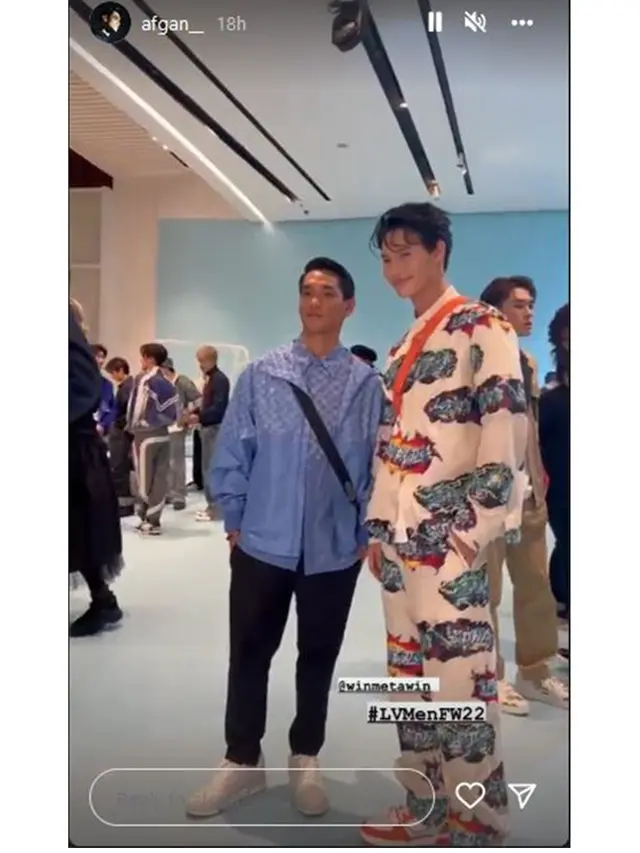 6 Potret Afgan Hadiri Acara Fashion Brand Ternama di Bangkok, Jumpa Win Metawin