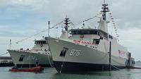 Penampakan KRI Bawal dan KRI Dorang, Kapal Perang Terbaru Milik TNI AL. (Senin, 21/03/2022). (Liputan6.com/Yandhi Deslatama).