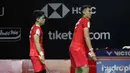 Pebulu tangkis ganda putra Indonesia, Leo Carnando/Bagas Maulana saat bertanding melawan Fajar Alfian/Muhammad Fikri pada babak 16 besar Indonesia Masters 2026 di Istora Gelora Bung Karno, Senayan, Jakarta, pada Kamis (22/1/2026). (Bola.com/M Iqbal Ichsan)