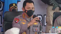 Kapolri Jenderal Listyo Sigit mengungkap kasus peredaran sabu jaringan internasional seberat 1,196 ton di Pusdik Intelijen, Kabupaten Bandung, Kamis (24/3/2022). (Foto: Liputan6.com/Huyogo Simbolon)
