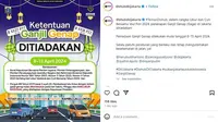 Pemerintah Provinsi (Pemprov) DKI Jakarta meniadakan peraturan ganjil genap selama libur dan cuti bersama Lebaran 2024. (Instagram @dishubdkijakarta)