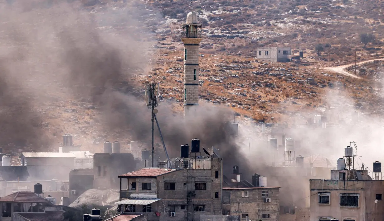 Serangan tersebut terjadi di kamp Nur Shams. (Jaafar ASHTIYEH/AFP)