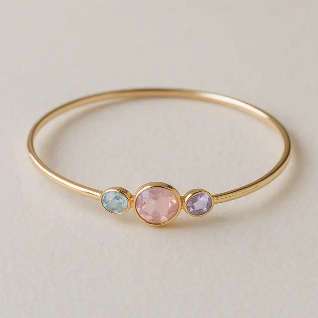 Model Gelang Bangle Tipis dengan Batu Permata di Tengah Tren Terbaru 2025 (Image by ChatGPT)