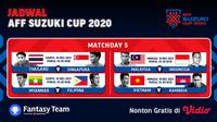 Jadwal Piala AFF Suzuki Cup 2020 Minggu, 19 Desember 2021