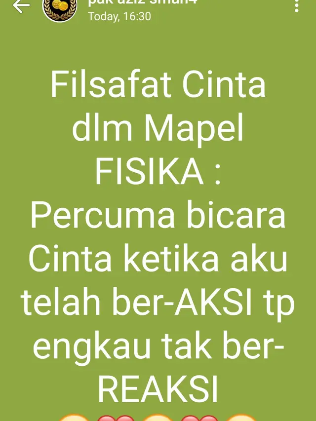 6 Status WhatsApp Tentang Filsafat Cinta dalam Mata Pelajaran Ini Kocak