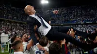 Pelatih Real Madrid, Zinedine Zidane. (AFP/Sergio Camacho)