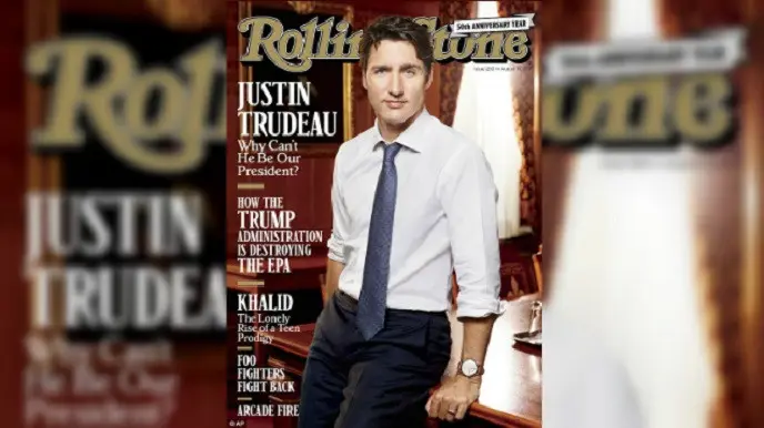 Justin Trudeau di sampul majalah Rolling Stone (AP)