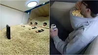 Potret nyeleneh orang makan popcorn. (sumber: Instagram/cursedmemesandbad/meta_visions)