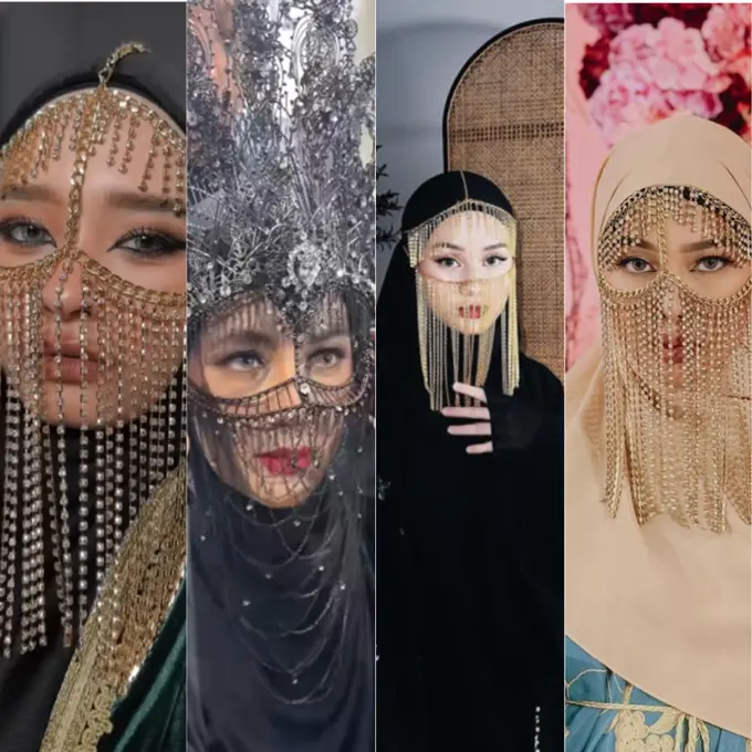 Begini Tampilan Arabian Look Mengenakan Cadar Rantai