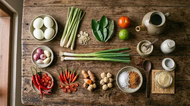 Ilustrasi resep telur bumbu serai